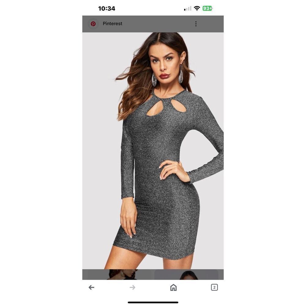 #287 Hera collection, cut out glitter body con mini dress size small